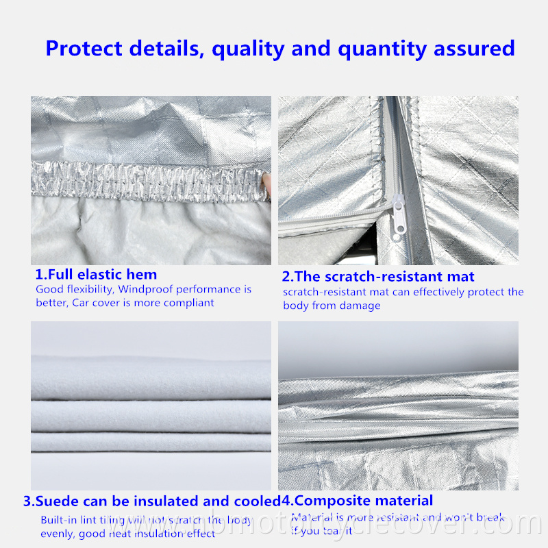 Durable overlapped double-stitched seams pvc 170gsm light weight full body cover for car